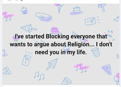My Facebook Blocking of Religion Arguments - meme
