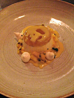 Passion fruit and mango panna cotta