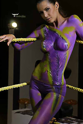 Sexy Purple Colour In Body Painting Art