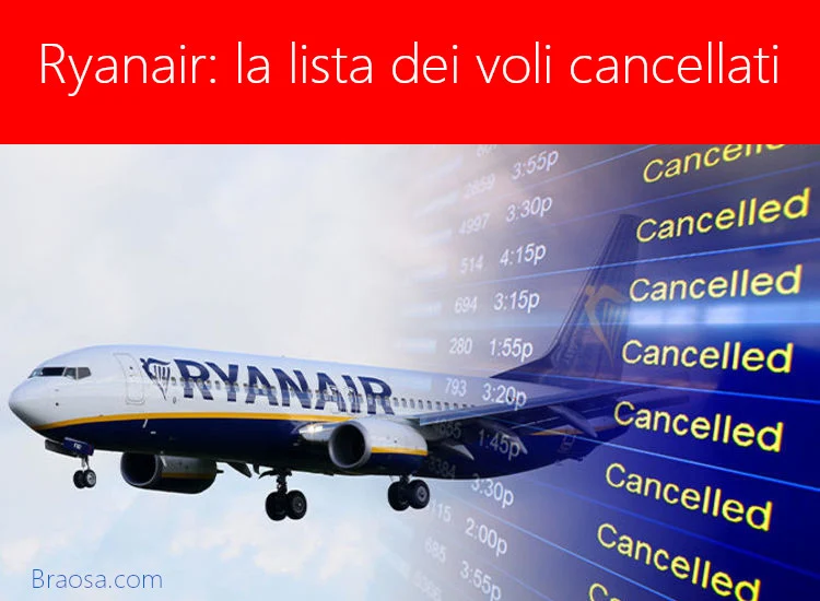 Tutti i voli Ryanair cancellati nel mese di luglio 2021