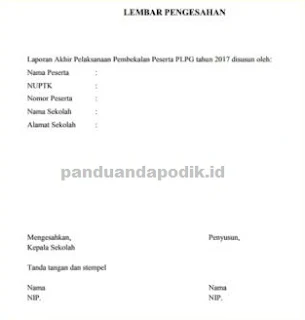 ontoh Laporan Akhir Pembekalan PLPG Tahun 2017