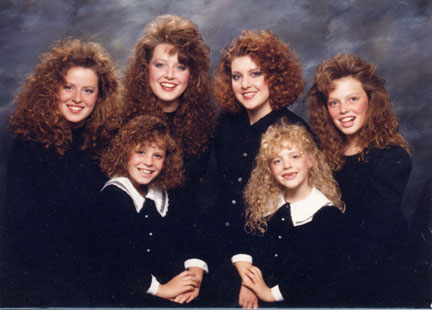 Girls With Perms. Mom made us all get perms