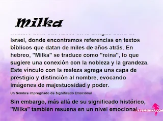 ▷ Significado del nombre Milka