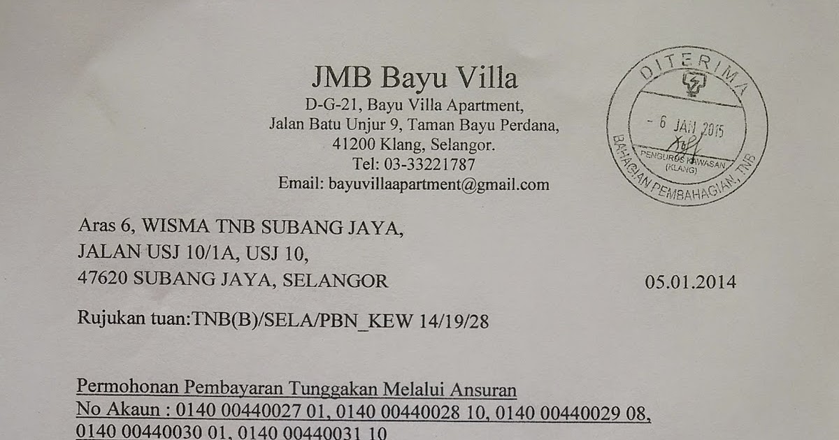 JMB BAYU VILLA APARTMENT KLANG: Kandungan Surat Rayuan 
