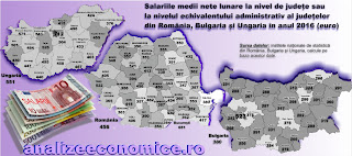 Topul județelor din România, Ungaria și Bulgaria după salariile nete