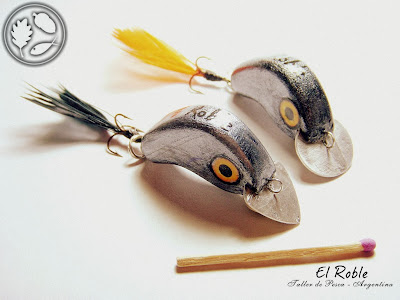 señuelo artesanal mojarringa el roble taller de pesca handmade fishing lure ultralight ul