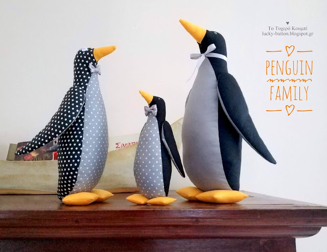 "Penguin Family", οικογένεια πιγκουίνων ως διακοσμητικά