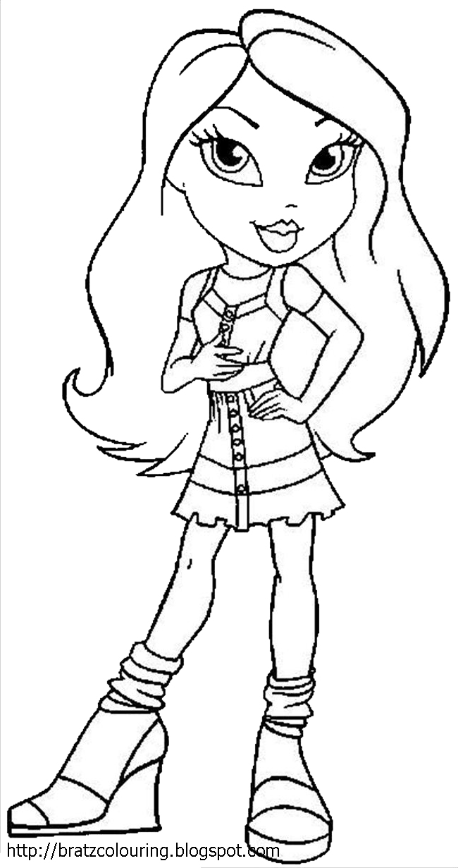 This is a cute coloring page of a Bratz doll for you to print and color Just click on the picture and it will open nice and big then print it