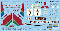 Hasegawa 1/24 MITSUBISHI GALANT VR-4 1992 SAFARI RALLY (20307) English Color Guide & Paint Conversion Chart