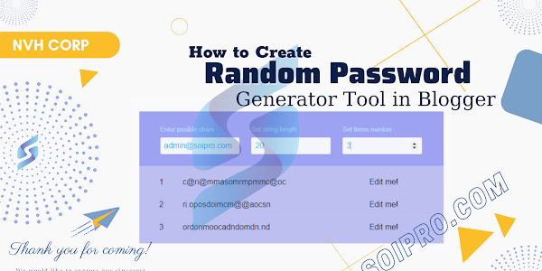 How To Create Random Password Generator Tool In Blogger