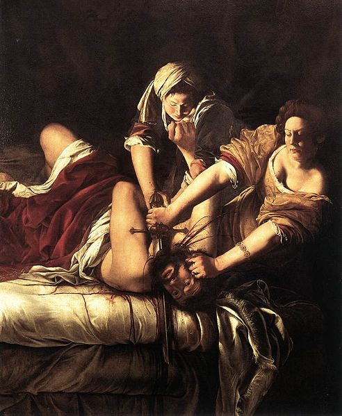 Judith slaying Holofernes by Artemisia Gentileschi, 1614–18