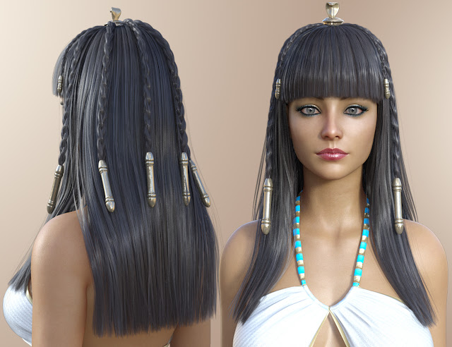 dForce Queen of the Nile Outfit and Hair for Genesis 8 Females: A Timeless Journey through Ancient Egypt