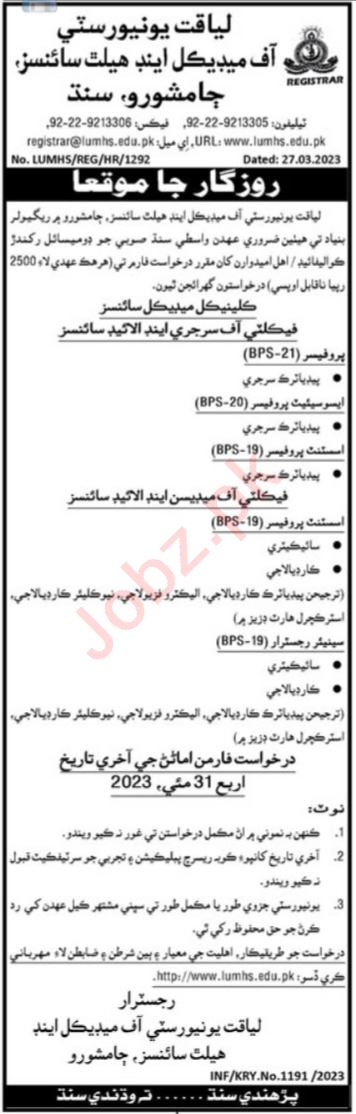 Jobs in Liaquat University of Medical & Health Sciences