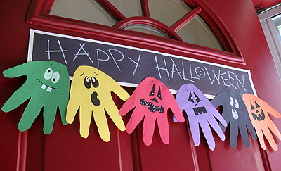 Halloween Craft Ideasyear Olds on Halloween Hand Print Ghoul Banner   Crafts By Amanda