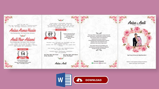 Download Template Desain  Undangan  Pernikahan  Dengan Word  