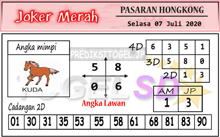 Prediksi Joker Merah HK Selasa 07 Juli 2020