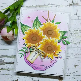Sunny Studio Stamps: Sunflower Fields Customer Card by Bel Agtarap