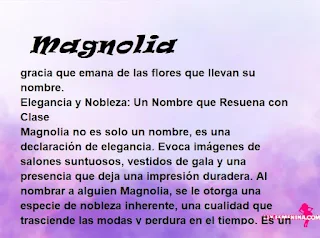 ▷ Significado del nombre Magnolia