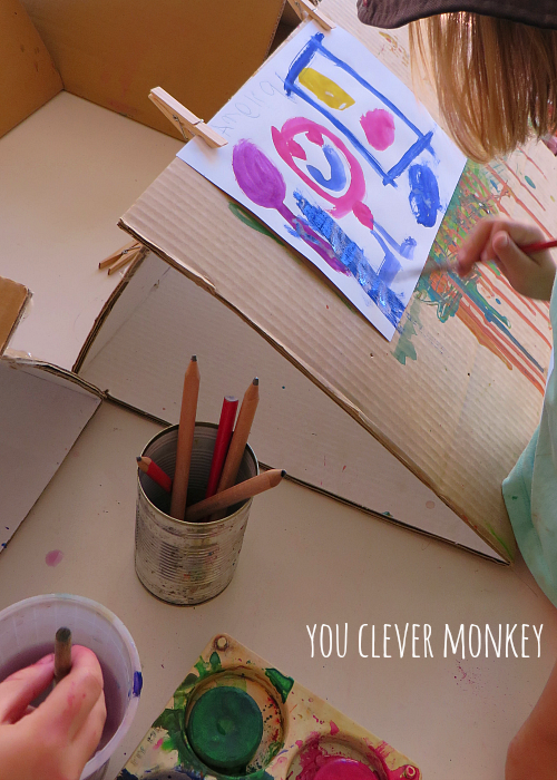  DIY  CARDBOARD  TABLETOP EASELS you clever monkey
