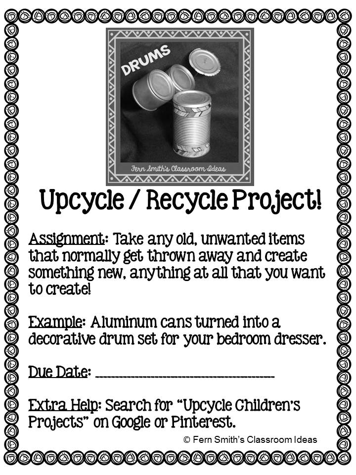 Fern Smith's Classroom Ideas Earth Day Kid Friendly Upcycle Project Directions