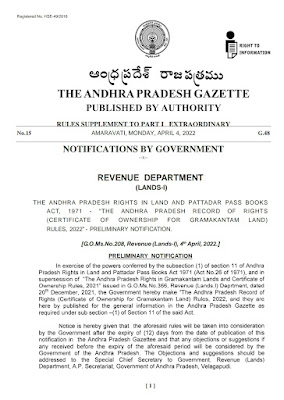 THE ANDHRA PRADESH RIGHTS IN LAND AND PATTADAR PASS BOOKS