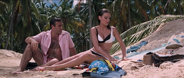 Thunderball is one of the most ponderous and slow-moving 007 movies, but it makes up for it in eye candy. It's got the best assortment of Bond girls, from a leading lady who's still the finest-looking Bond girl (Claudine Auger) to a Bond girl who can actually act (Luciana Paluzzi).