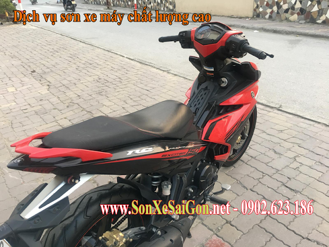 Mẫu Sơn xe máy Exciter 150 màu đỏ đen 2018 cực đẹp