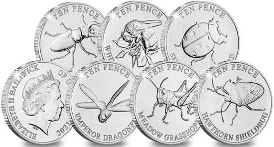 Guernsey 10 pence 2021 - Insects