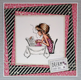 Girly card using LOTV stamp (Jasmine coffee)