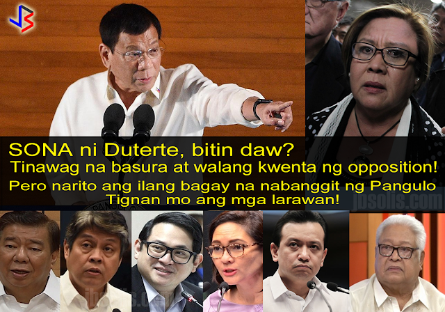 SONA 2017 started at exactly 4:20 in the afternoon and lasted 2 hours and 6 minutes (6:26 p.m.), longer that his previous SONA.  Known for his no-holds-barred speeches and fiery statements, Duterte delivered once again his colorful tirades and expletives mixed with report of plans for the country.  Here are ten important points that the President mentioned in his annual State of the Nation Address:  On Crime and Drugs 1. The President stated "The fight against illegal drugs will continue because that is the root cause of so much evil and so much suffering."  2. Duterte asked Congress to act on all pending legislations to reimpose the death penalty on heinous crimes – especially on the trafficking of illegal drugs.  On Peace and the Martial Law  3.  "It is not the peace of the dead but the peace of the living that we seek." Duterte reiterated the search for a lasting peace in Mindanao. One step to achieve it is the expansion of the Bangsamoro Transition Commission [BTC] by giving representation to indigenous peoples, women, children, and sultanates, and key stakeholders in the drafting of the Bangsamoro Basic Law.  4. "I declared martial law in Mindanao because I believed that that was the fastest way to quell the rebellion at the least cost of lives and properties" the President said.  On Education 5. Duterte affirmed his commitment to fully implement the K to 12 program that highlights skills training, learner mobility, and lifelong learning among Filipinos. The government has increased the number of out-of-school children and youth who have availed of the Alternative Learning System.  6. Wi-Fi access shall be provided at no charge in selected public places including parks, plazas, public libraries, schools, government hospitals, train stations, airports and seaports.   On Health Care 7. On Reproductive Health (RH) Law, implementation of the Responsible Parenthood and Reproductive Health Law must be put into full force and effect.   8. Filipinos now have equitable access to quality and affordable health services due to expanded health insurance coverage and benefits. The destitute and the indigents, or those who just could not afford hospitalization, can now be provided with free services of government-operated and public hospitals as well by strengthening the implementation of the No Balance Billing Policy.   9. Smoking Ban: Executive Order No. 26 imposed a ban on smoking in public places to mitigate the health consequences of the vice. The government will provide a more supportive environment for those who are attempting to quit tobacco use. The ban began July 23.   On the Environment 10. Duterte urged the legislators to pass the National Land Use Act to ensure the rational and sustainable use of our land resources. Protection of the environment was also highlighted against irresponsible mining. He also warned mining companies to restore the environment or he will raise taxes. He also advised them to declare correct income and right taxes.  11. Addressing global warming will also be a top priority of government, but upon a fair and acceptable equation. The President insists that environmental quotas on emission must not stifle the country's industrialization.  On Transportation and Infrastructure  12. Duterte expressed gratitude to China for their help on infrastructure projects. China will construct two new bridges across Pasig River, for free. And he revealed that the country will get money from China for constructing new airports.  13. Pasig River Ferry Service System - the revival of the operation of the Pasig River Ferry Service System is a viable solution for the severe traffic congestion in Metro Manila.  14. Improvement of the RORO system by modernizing ports. The government purchased 15 brand new Ro-Ro vessels to ply major nautical routes all over the country. An Asean Ro-Ro Shipping Route was also launched, connecting the ports of Davao and General Santos, Philippines to Bitung, Indonesia.  On Governance and Corruption  15. Duterte mentioned the need to prepare for major calamities like the "Big One," -  a magnitude 7.2 earthquake to be generated by the West Valley Fault. He asked the Congress to pass the Disaster Response bill.  16. President's Hotline or 8888, dedicated to complaints against fixers, corrupt officials, and poor government services and Hotline 911 for emergency response.The president said he will never tolerate corruption in his administration.  17. TRAIN - Tax Reform Acceleration and Inclusion program to raise the national budget. Tax reforms towards a simpler, more equitable and more efficient tax system that can foster investment and job creation. It will lower personal and corporate income tax rates. The President also aims to relax the bank secrecy law.  Other Matters  18. For OFWs - consolidating and merging agencies and offices having to do with the Overseas Filipino Workers, to have a department that shall focus on and quickly respond to their problems and concerns. Also, the President has increased the budget for OFW assistance and repatriation - from P400M to P1 Billion!   19. Digital terrestrial television broadcasting migration plan - shifting the current analog system of broadcasting to digital systems, also allowing the use of the system for government emergency broadcasts. This will also provide picture and sound quality that is far superior to analog.  20. National Broadband Plan and the National Government Portal - It will allow faster and easier delivery of public services and reduce the number of visits of the public to agencies for government transactions via inter-connectivity of the different government agencies.  The President had a lot to discuss, often laced with off-script ad libs. But in essence, he has delivered a message of hope and one of patience - telling everyone that the job was harder than what he expected. Still, he enjoys a satisfaction rating never been held by any other President before him. Let us see what another year in office will bring.  Good luck Mr. President!