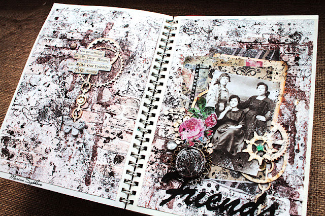 [ Vintage art-journal double page ] @marinasyskova #scrapbooking #mixedmedia #artjournal