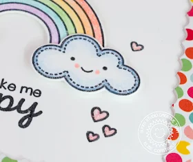 Sunny Studio Stamps: Rain or Shine You Make Me Happy Rainbow Card by Elise Constable.