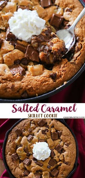 Salted Caramel Skillet Cookie