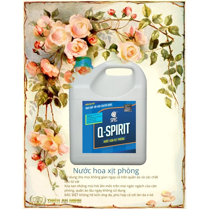 Nước hoa xịt phòng khử mùi cao cấp 4 Lít Q-SPIRIT Không kích ứng da, dùng cho mọi bề mặt, không gian