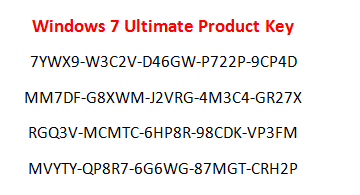 Free Windows 7 Ultimate Keys Crack All The World
