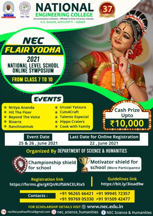 NCE Flair Yodha - National Level School Online Symposium