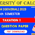 CU B.COM (General) Fourth Semester Taxation 1 Question Paper 2023 | B.COM (General) Taxation 1 4th Semester Calcutta University Question Paper 2023