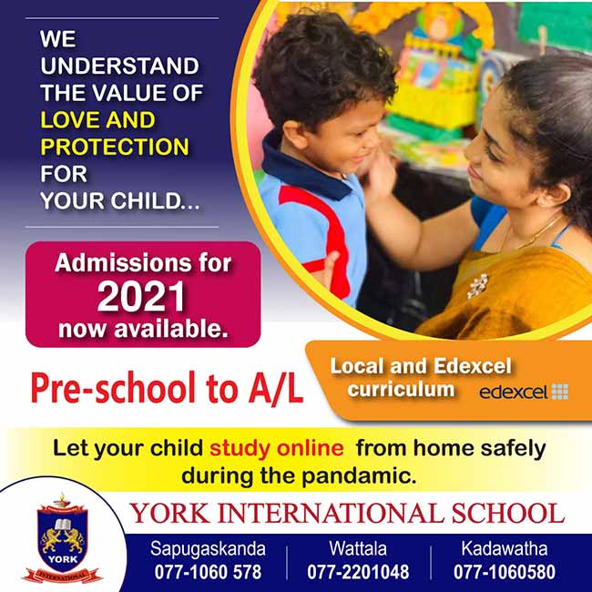 Admissions for 2021- Pre-School to A/L - Local and Edexcel Curriculum.