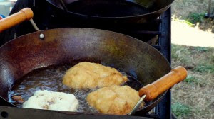 Bannock deep frying