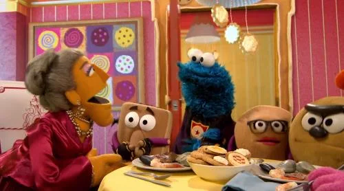 Sesame Street Episode 4603. The Crumb wants to sabotage Lady Crunchington's party, Smart Cookies and the Cookie Monster want to stop him.