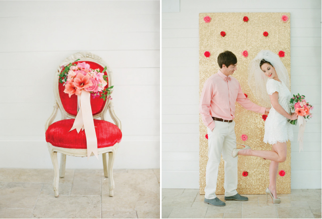 I'm loving the colors of Red And Pink Wedding Ideas With A Splash Of Gold 