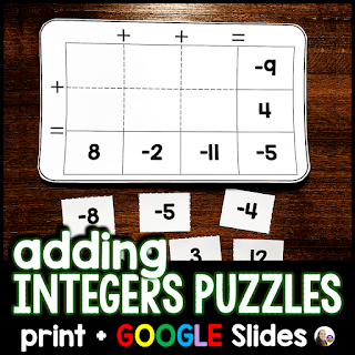 Adding Integers Puzzles