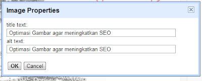 Ketik tittle text dan alt text sesuai keinginan Anda