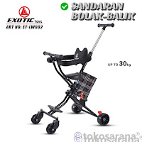 Kursi Dorong Anak Exotic ET-LW002 Up To 30kgs Shock Absorbers Sandaran Bolak-Balik Cabin Size Magic Stroller