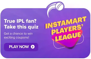 instamart players league quiz answers today 10 april 2022