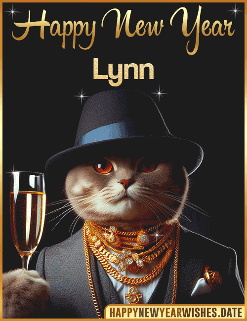 Happy New Year Cat Funny Gif Lynn