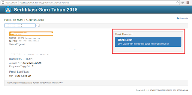 Setelah melakukan aktivitas Pretest PPG Tahun  Cara Melihat Hasil Pretest PPG Guru Tahun 2018