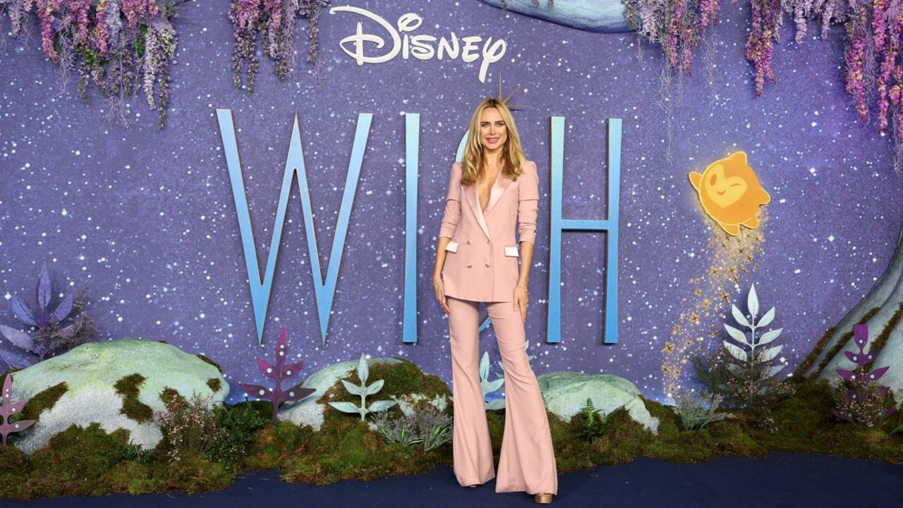 Kimberley Garner Braless Best Red Carpet dresses at Disney's Wish Premieres in London