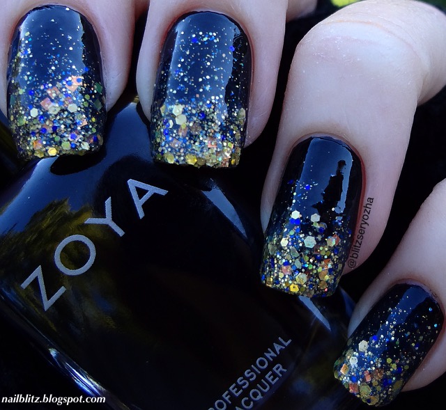 Glitter Gradient Nails with Zoya Willa and Frenzy Polish All Magic Comes with a Price