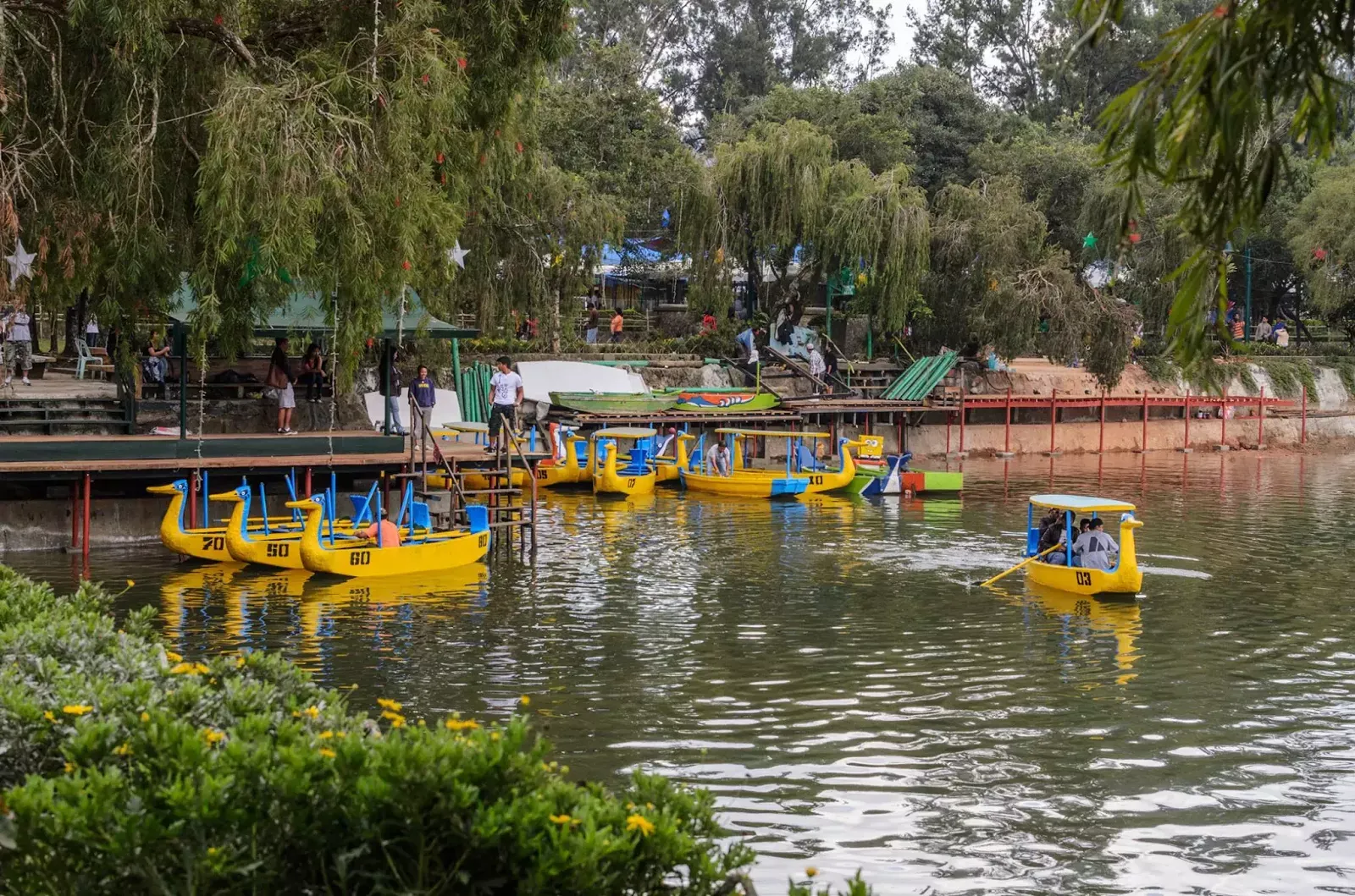 Yellow Boats First to Service Boat Rides Burnham Lake Fresh Water Refill Baguio City Philippines